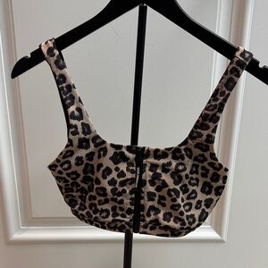 Good American Leopard Print Top - Black and Tan